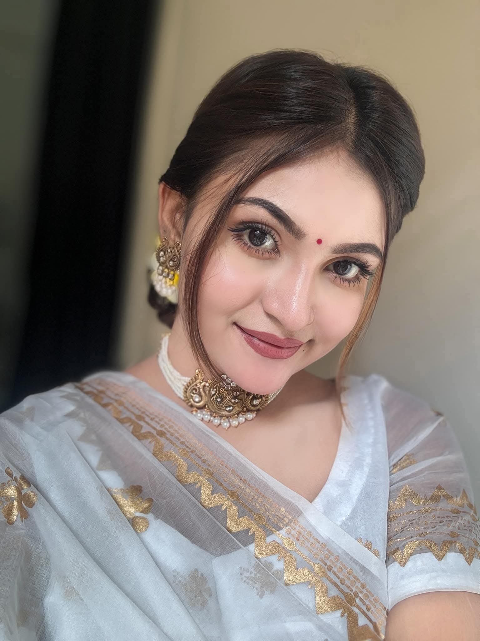 স্কিন প্রিন্ট এর শাড়ি সেমি মসলিন সিল্ক আফসান মেটালিক পার্লওয়ার্ক প্রিন্ট (code-38) - Image 3