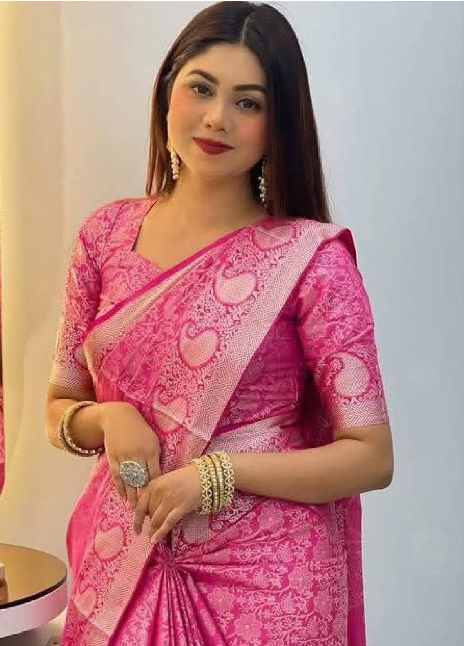 পিওর কাঞ্জি কাতান শাড়ি – ম্যাচিং ব্লাউজ পিচ (code-25)