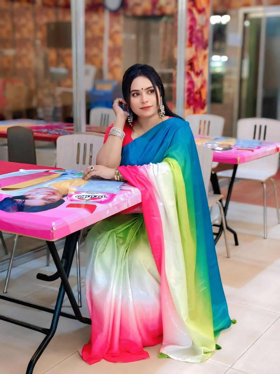 এক্সক্লুসিভ ডিজিটাল প্রিন্ট শাড়ি – সুতার কাজের অনন্য সৌন্দর্য! (code-16) - Image 12