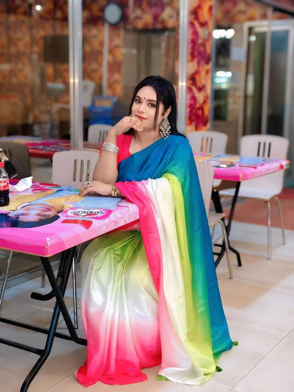 এক্সক্লুসিভ ডিজিটাল প্রিন্ট শাড়ি – সুতার কাজের অনন্য সৌন্দর্য! (code-16) - Image 10