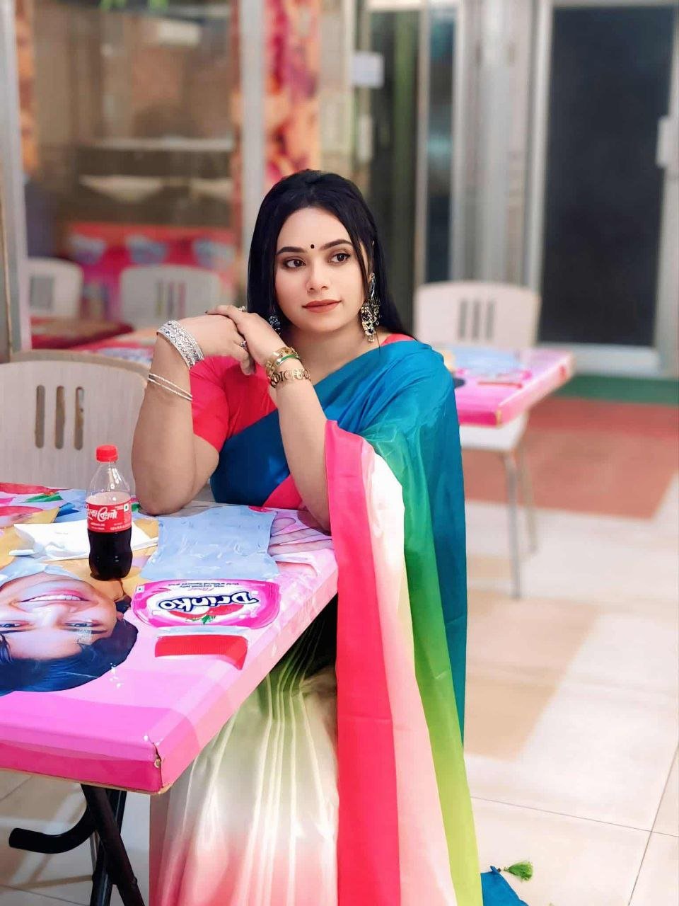 এক্সক্লুসিভ ডিজিটাল প্রিন্ট শাড়ি – সুতার কাজের অনন্য সৌন্দর্য! (code-16) - Image 6