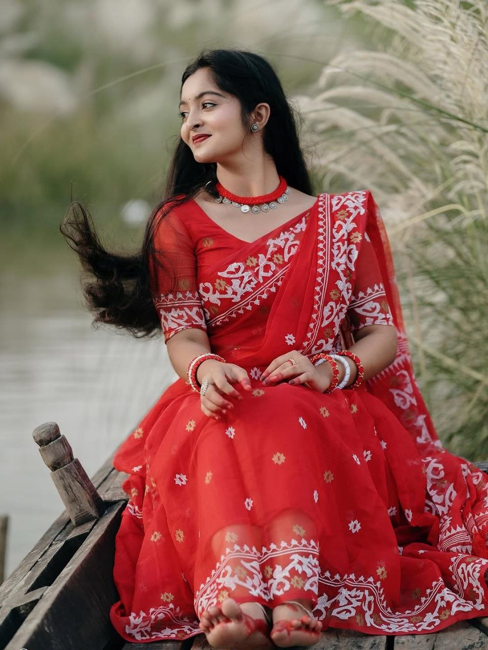 স্পেশাল উমা শাড়ি + ব্লাউজ পিচ (code-19) - Image 7