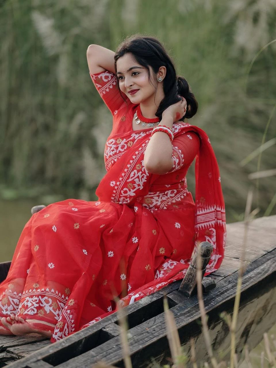 স্পেশাল উমা শাড়ি + ব্লাউজ পিচ (code-19) - Image 4