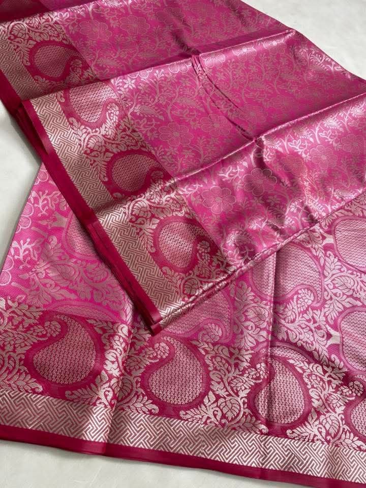 পিওর কাঞ্জি কাতান শাড়ি – ম্যাচিং ব্লাউজ পিচ (code-25) - Image 3