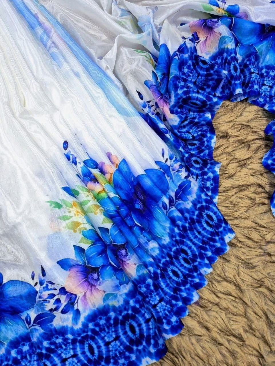 অরিজিনাল টপেটো সিল্ক শাড়ি + ব্লাউজ পিছ (code-26) - Image 3