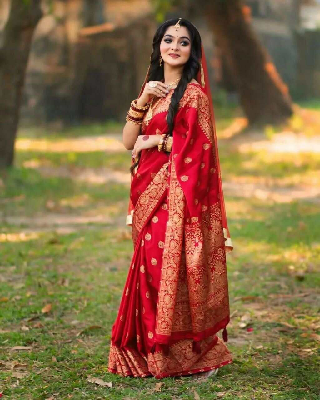 প্রিমিয়াম জাপানি সিল্ক শাড়ী + ম্যাচিং ব্লাউজ পিচ (code-36) - Image 4